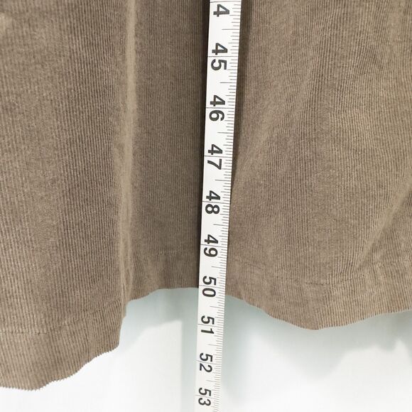 Vintage LL Bean Corduroy Maxi Shirt Dress 14 Brown Pintuck Modest Cottagecore - Picture 5 of 16